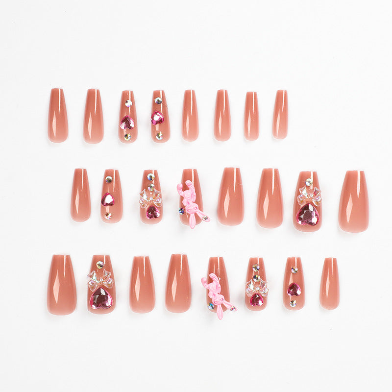 Artificial nail extensions with artistic decorations Kalsten