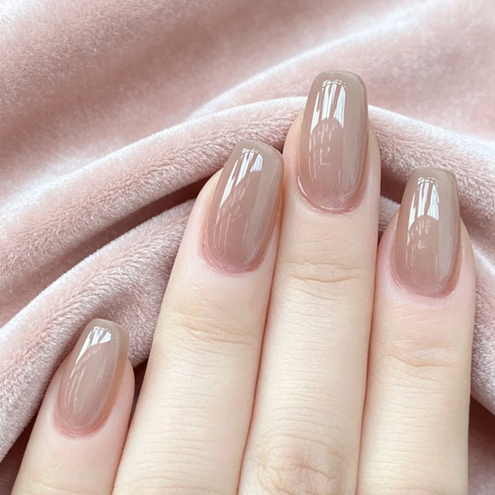 Glossy Neutral Press-On Nail Set Kalsten