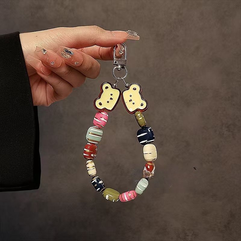 Whimsical Bear-Themed Beaded Keychain Kalsten