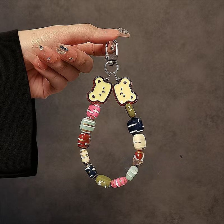 Whimsical Bear-Themed Beaded Keychain Kalsten
