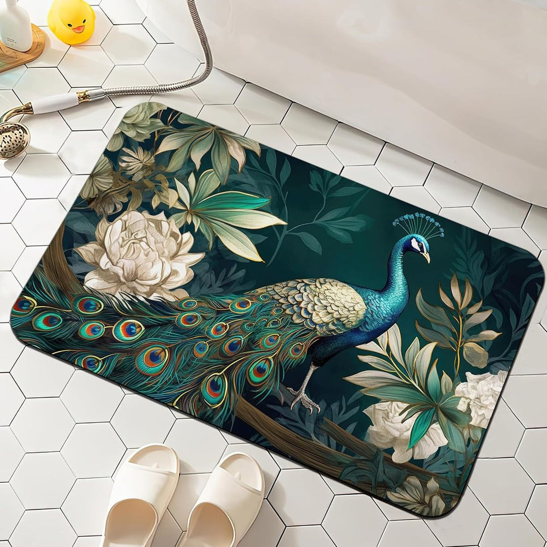 Floral-Patterned Comfort Bath Mat Kalsten
