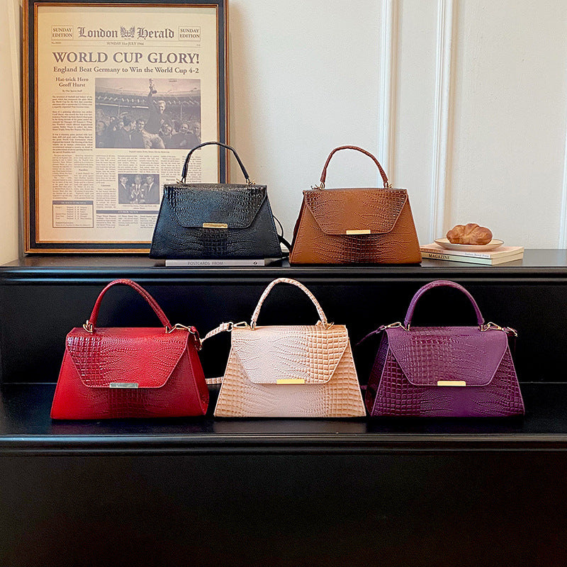 Textured Leather Shoulder Bag