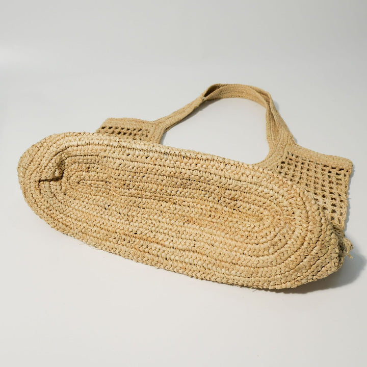Hand-knotted raffia bag with generous interior Kalsten