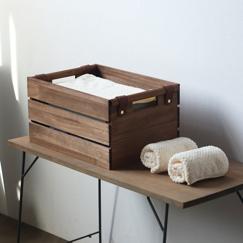 Elegant storage basket made of solid wood Kalsten