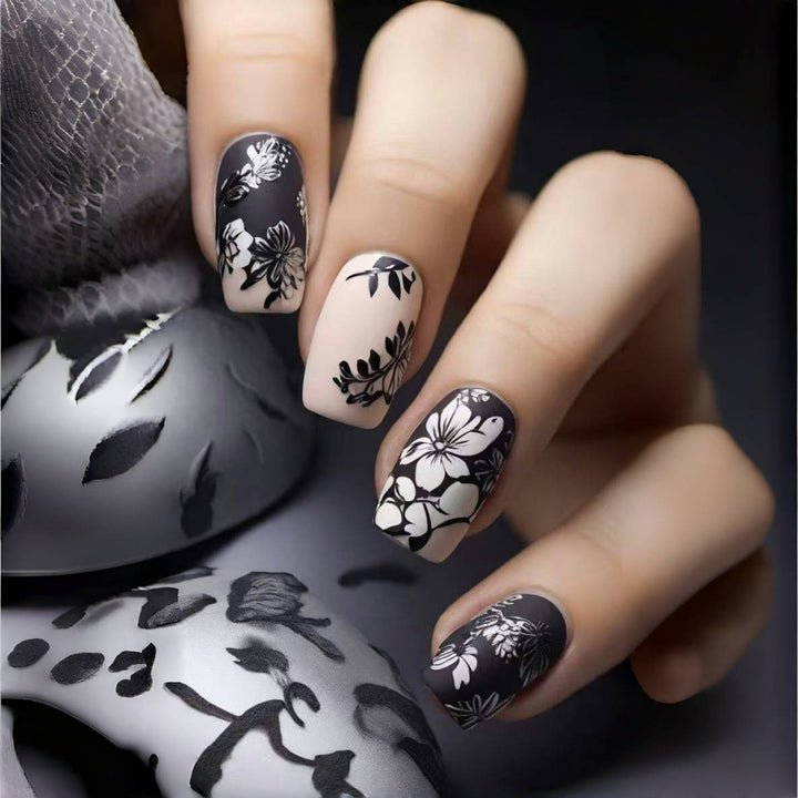 Artificial nails with floral matte design Kalsten