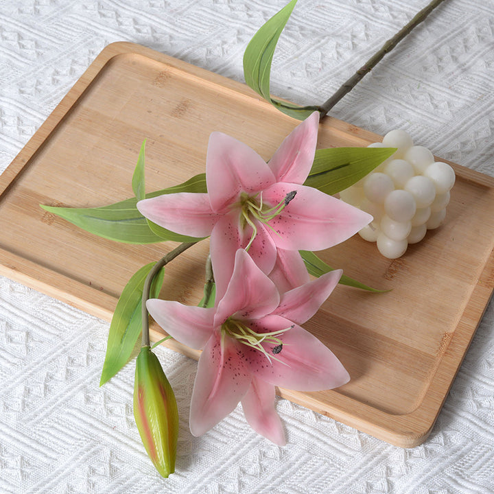 Realistic Artificial Lily Flower Stem Decoration