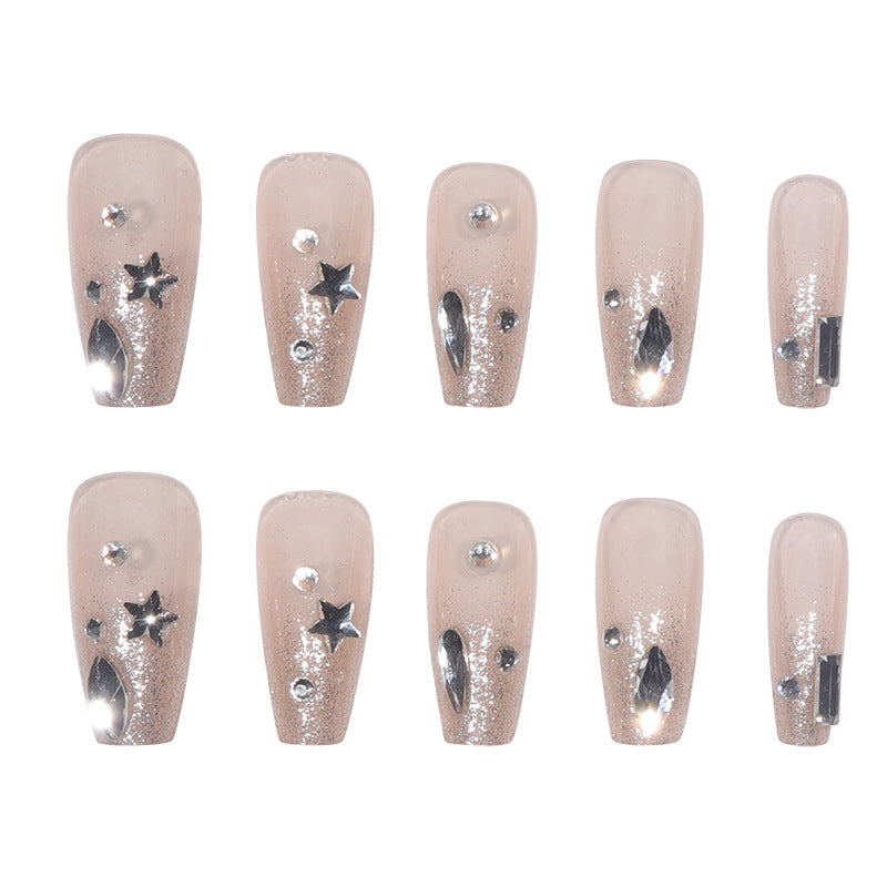 Elegant Glittered Stiletto Press-On Nails Kalsten