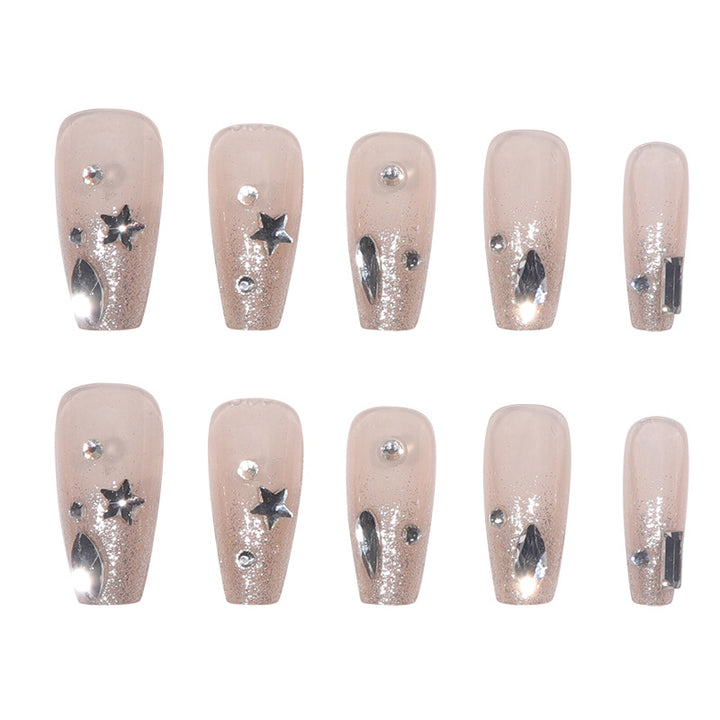 Elegant Glittered Stiletto Press-On Nails Kalsten