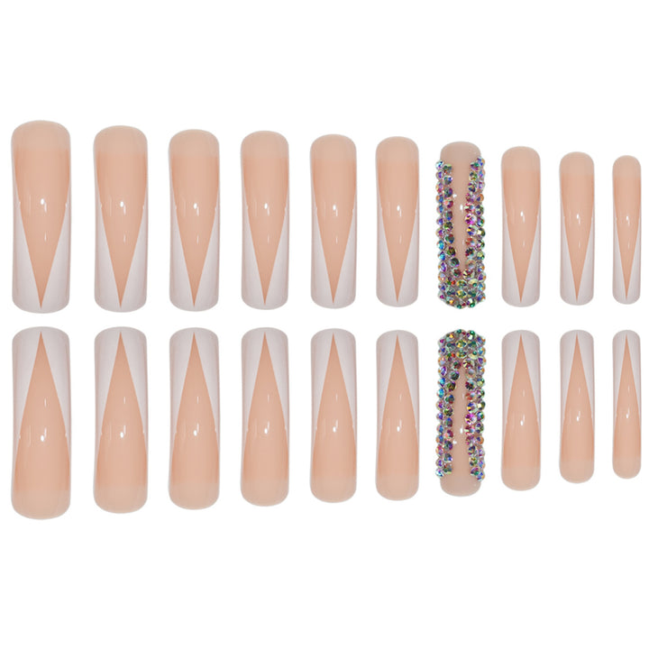 Glamorous Stiletto Press-On Nails with Rhinestone Accents Kalsten