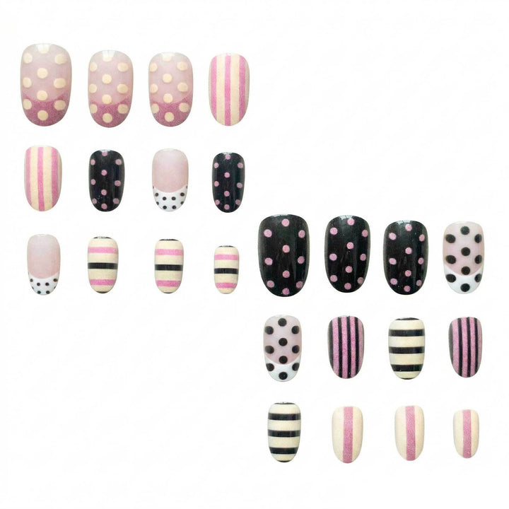 Artistic Polka Dot and Striped Nail Art Kit