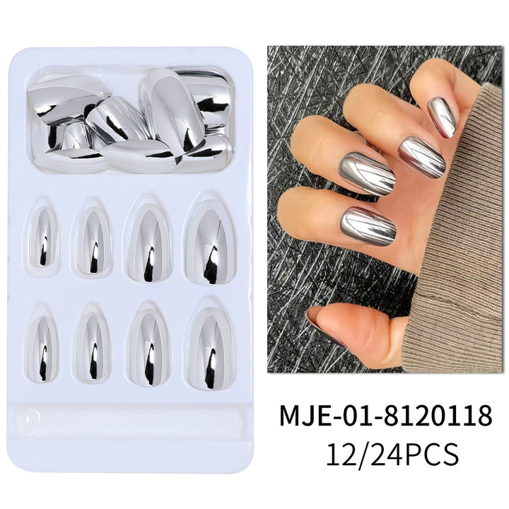 Metallic Glossy Press-On Nail Set Kalsten