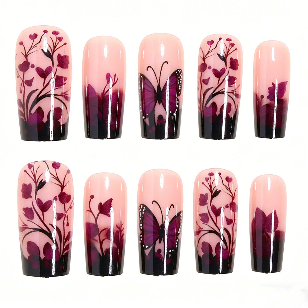 Elegant Butterfly Floral Nail Art Tips Kalsten