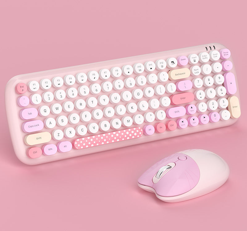 Retro-Inspired Wireless Keyboard and Mouse Set Kalsten