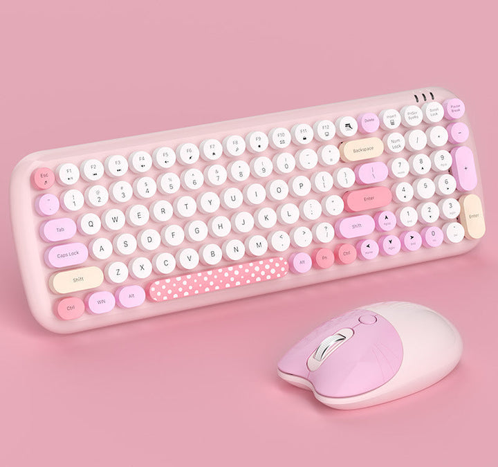 Retro-Inspired Wireless Keyboard and Mouse Set Kalsten
