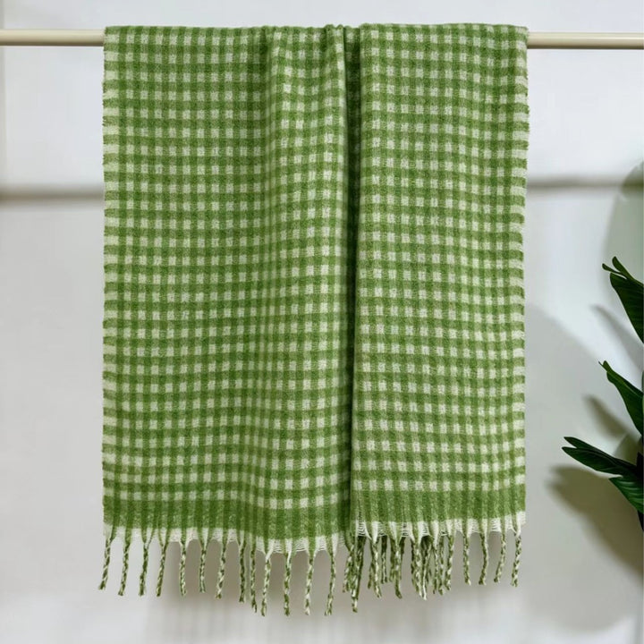Checkered Fringe Scarf