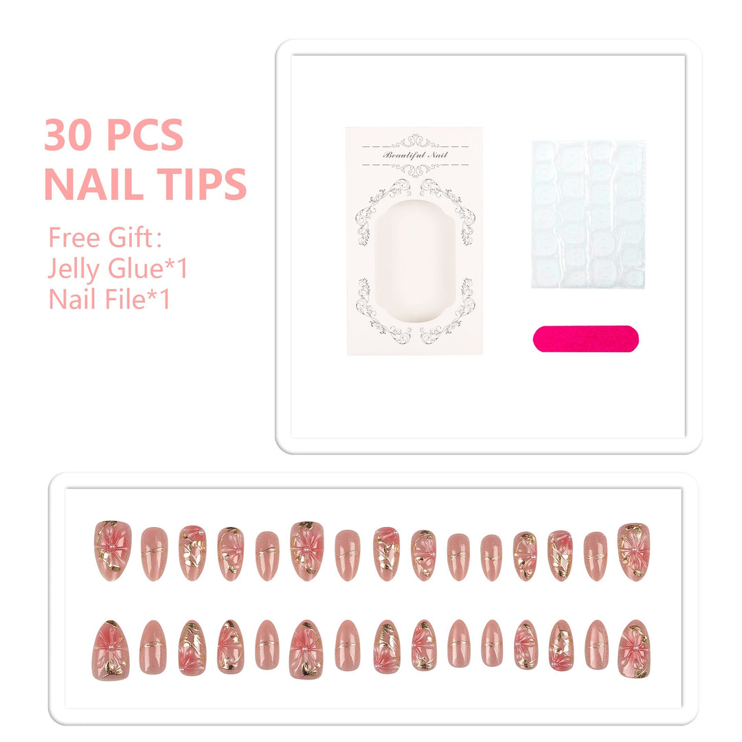 Artistic Floral Press-On Nail Set