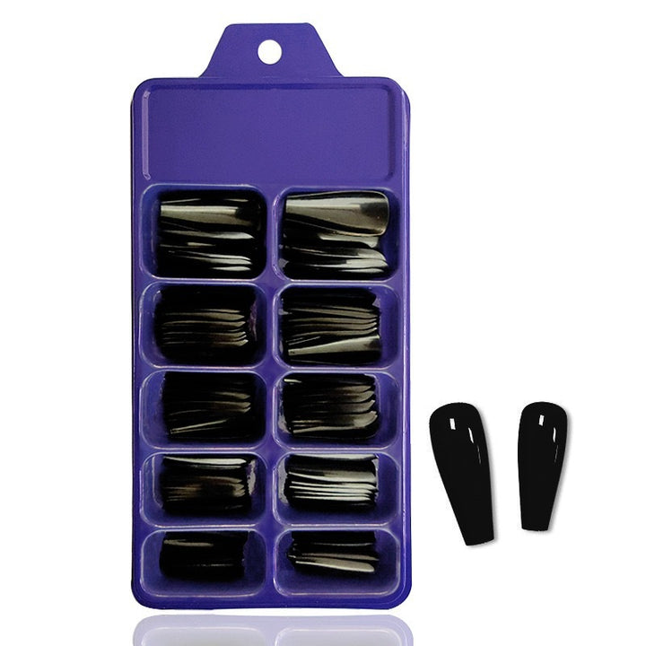 Artificial nails with long French tip design Kalsten