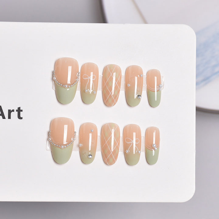Artistic Press-On Nail Set with Decorative Patterns Kalsten