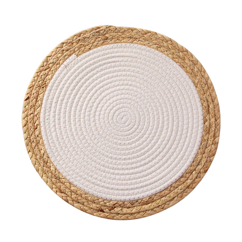 Round woven cotton braided rug for living and entrance area Kalsten