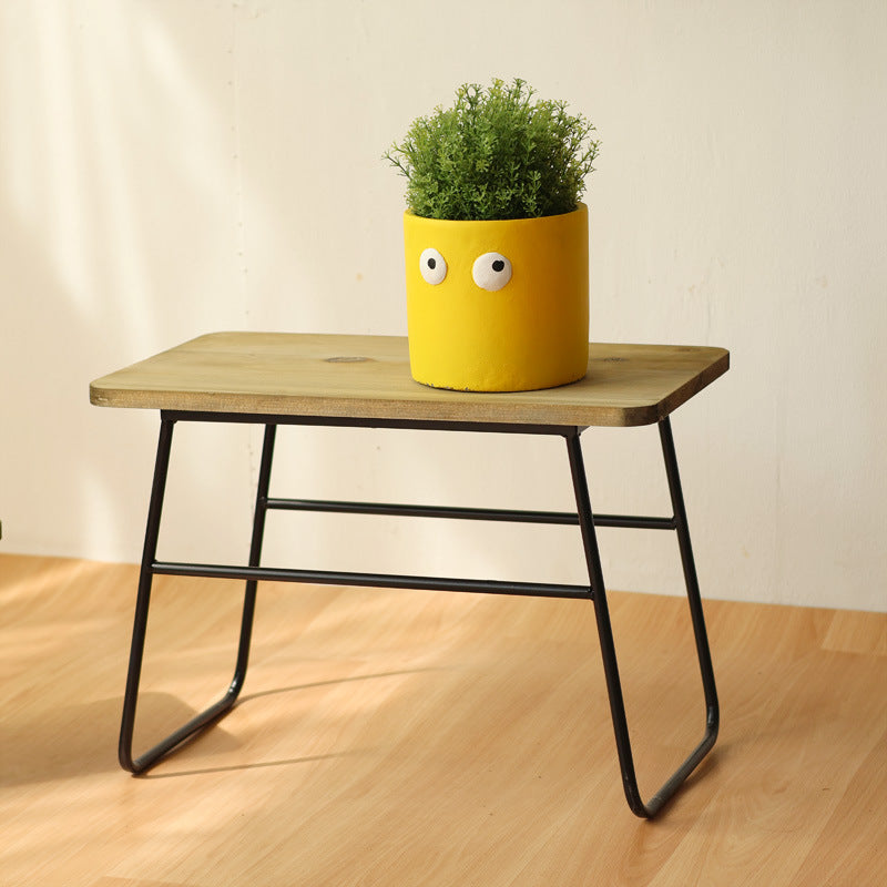 Modern wooden stool with metal frame Kalsten