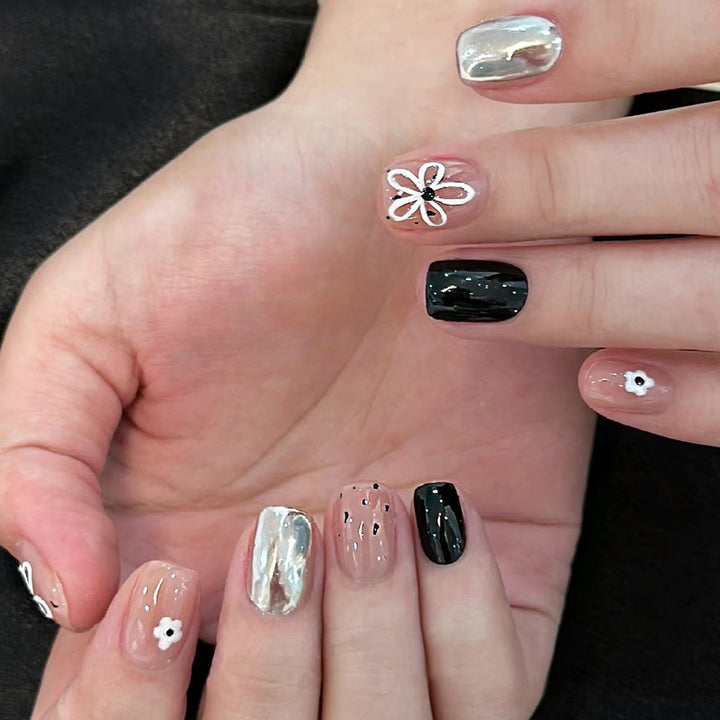 Glamorous Press-On Nail Set with Decorative Gemstone Accents Kalsten