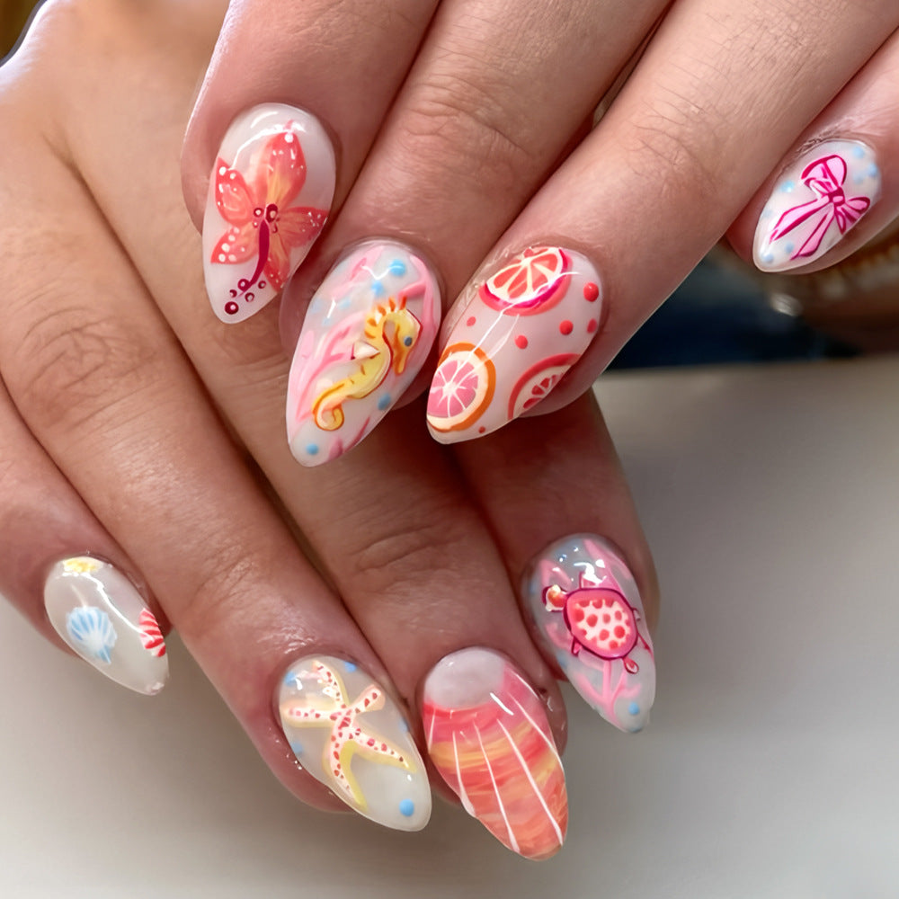 Nautical-Themed Decorative Press-On Nails Kalsten
