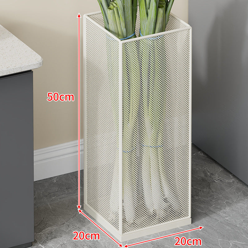 Vertical Metal Produce Storage Tower with Detachable Side Basket