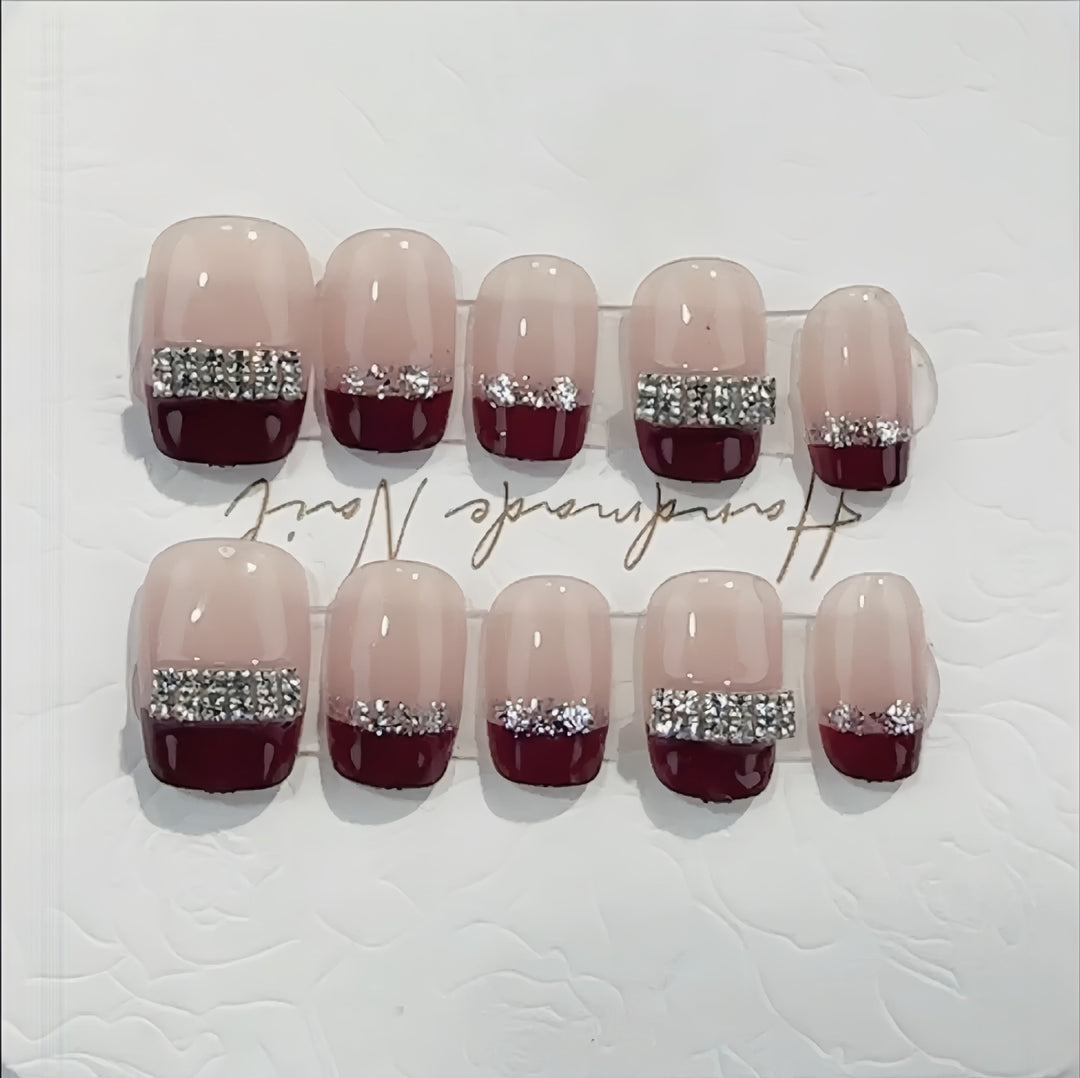 Rhinestone Accent Press-On Nails Kalsten