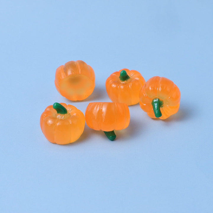 Miniature pumpkin decorative applications for DIY projects and nail art with flat back