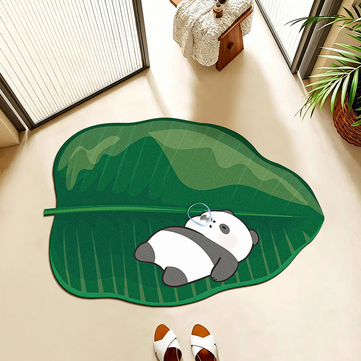 Playful Leaf-Shaped Floor Mat