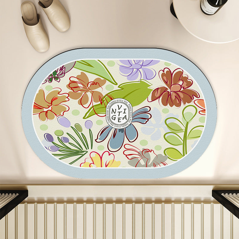 Floral-Themed Indoor Area Mat