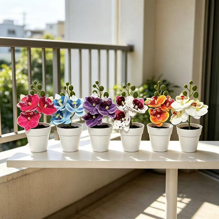 Lifelike Floral Orchid Arrangement for Home Decor