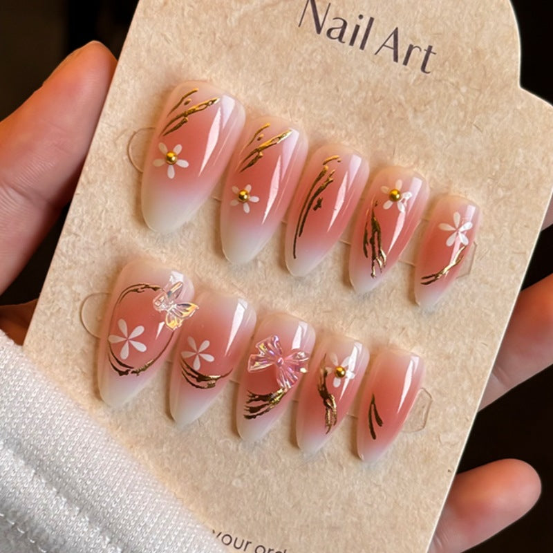 Elegant Floral-Themed Press-On Nail Art Kit Kalsten