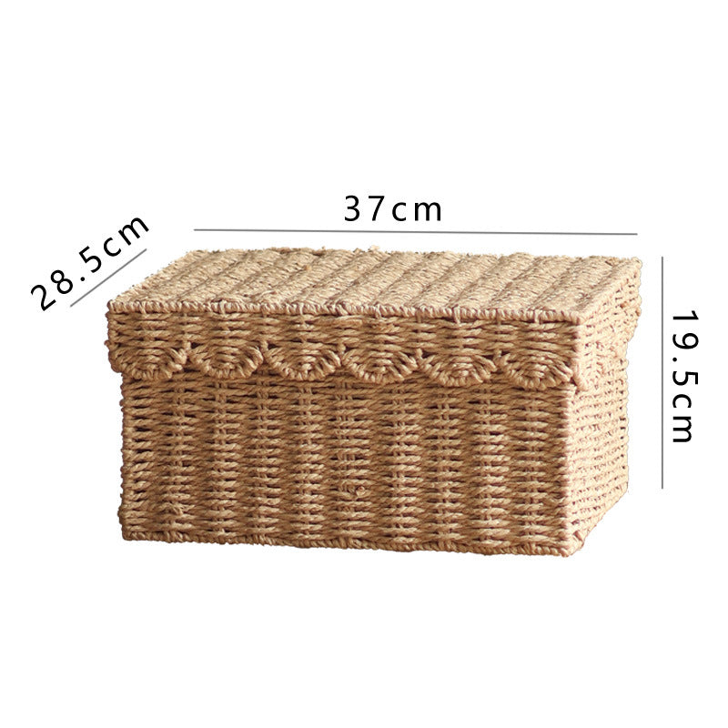 Storage basket with lid and reed design Kalsten