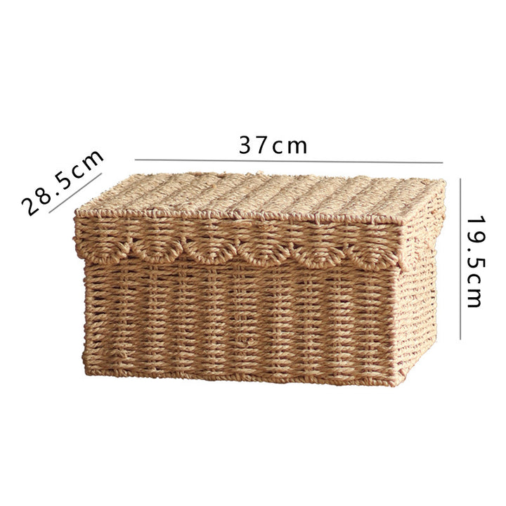 Storage basket with lid and reed design Kalsten