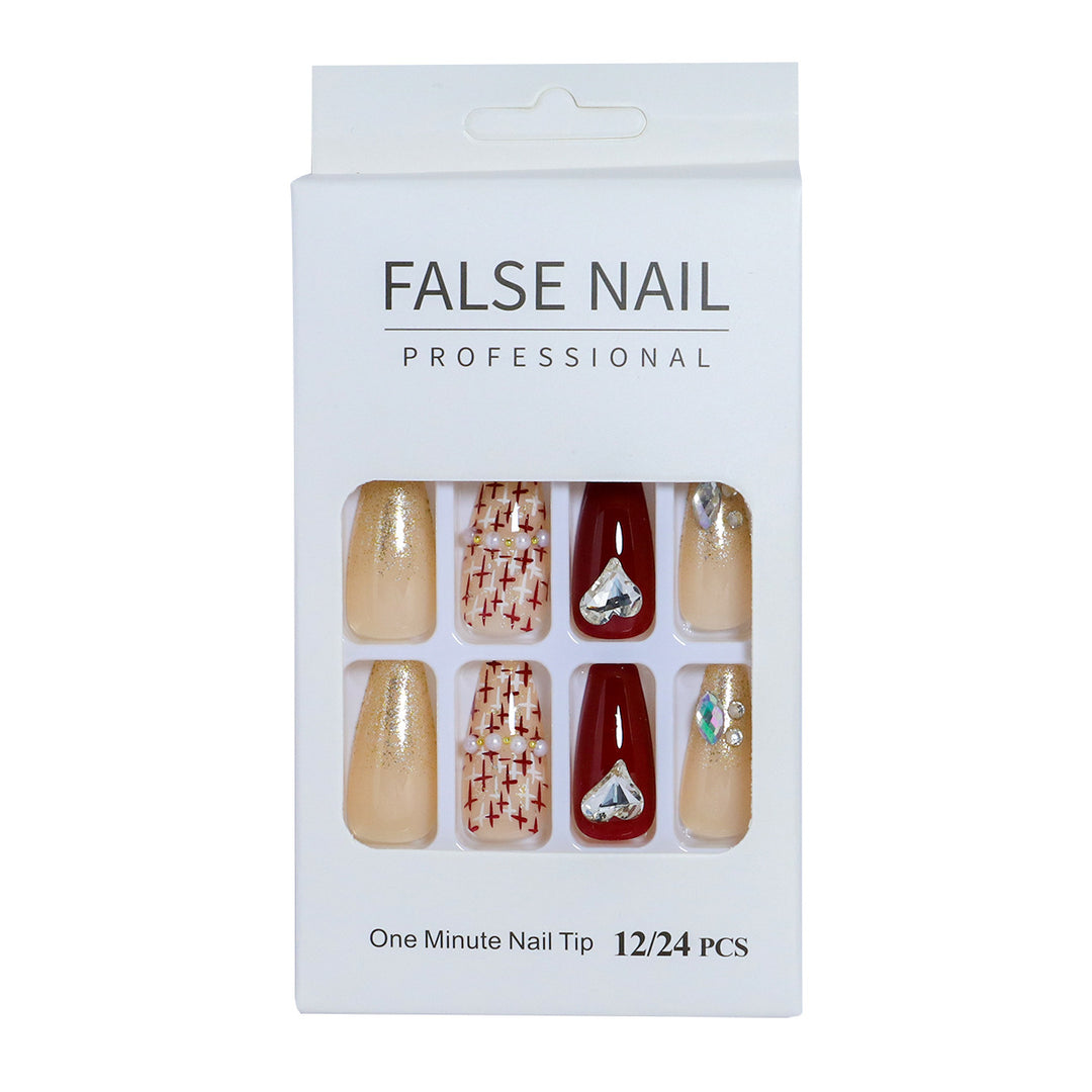 Decorative Press-On Nail Set with 3D Accents Kalsten
