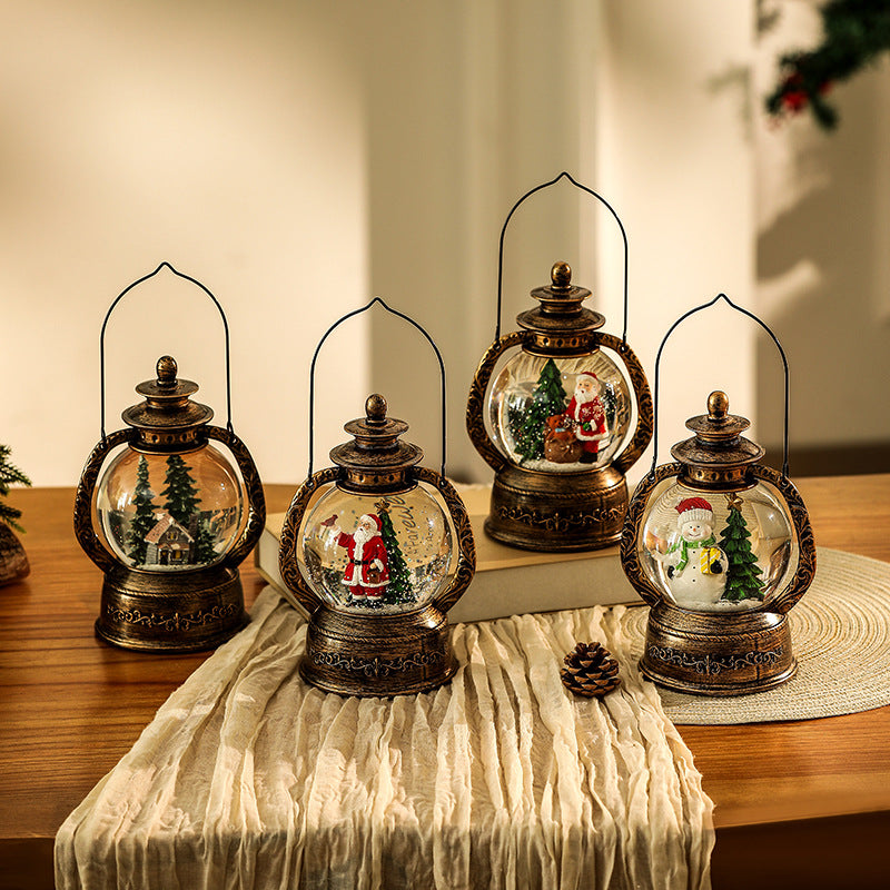 Nostalgic Christmas lantern with snow globe Kalsten