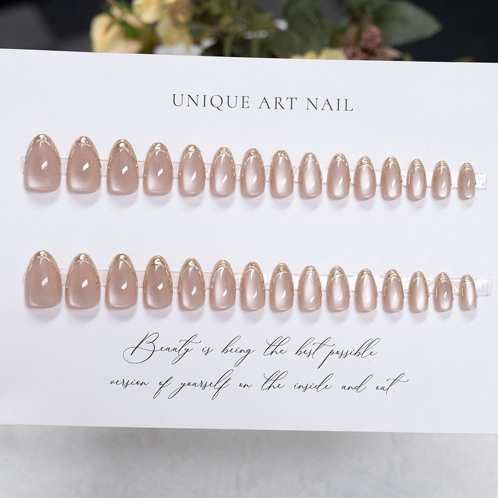 Elegant French Tip Gel Press-On Nails