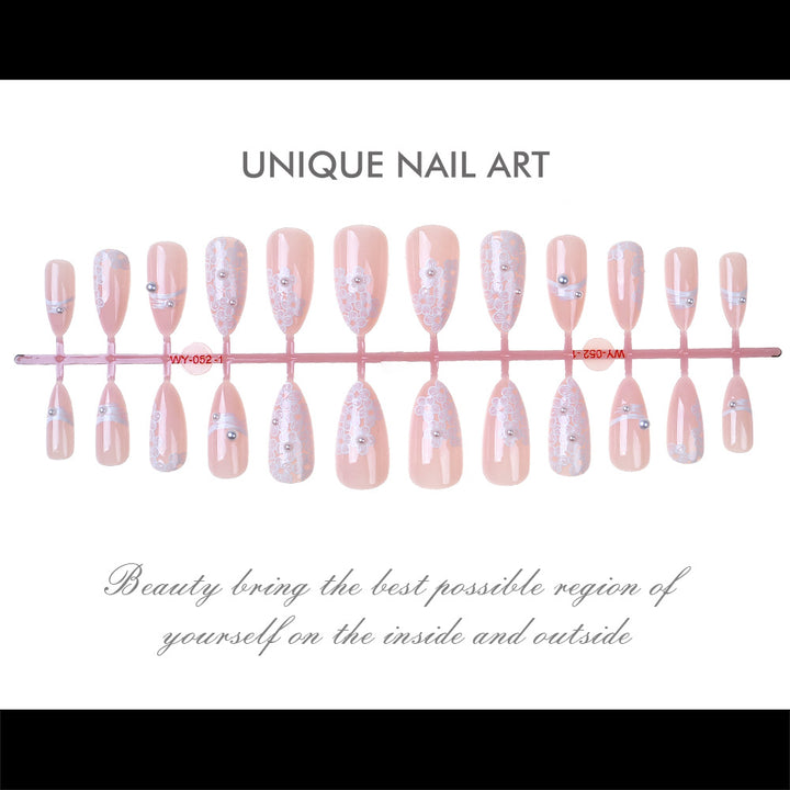 Elegant Floral-Accent Press-On Nails Kalsten