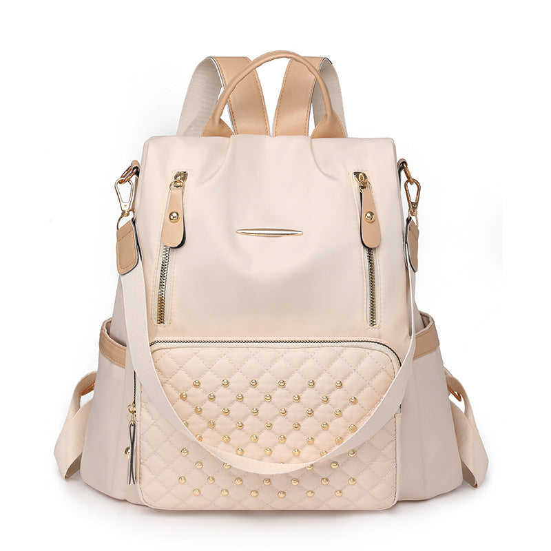 Fashionable Multi-Pocket Quilted Backpack