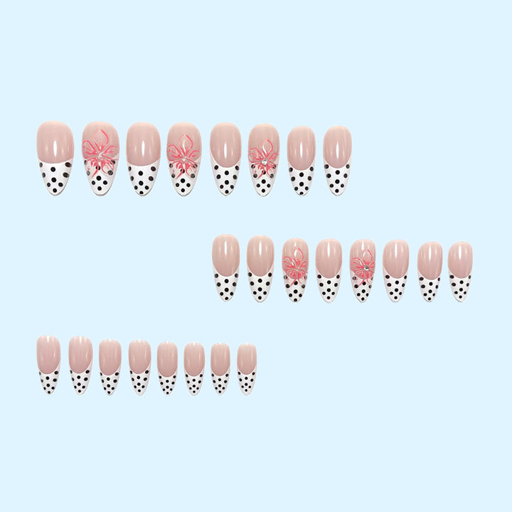 Artificial nails with floral accent and elegant tip Kalsten
