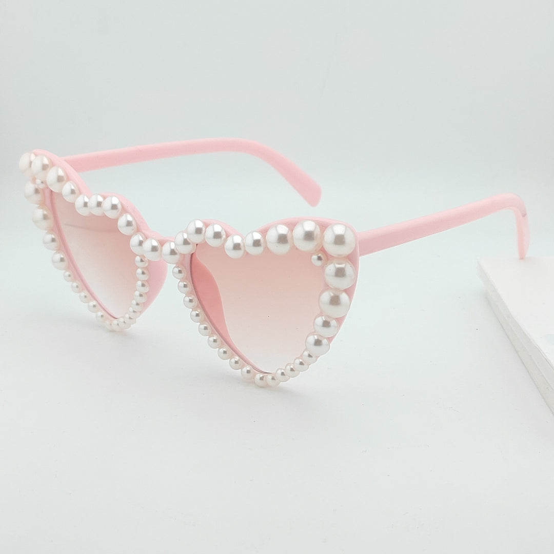 Heart-Shaped Pearl-Accented Sunglasses Kalsten