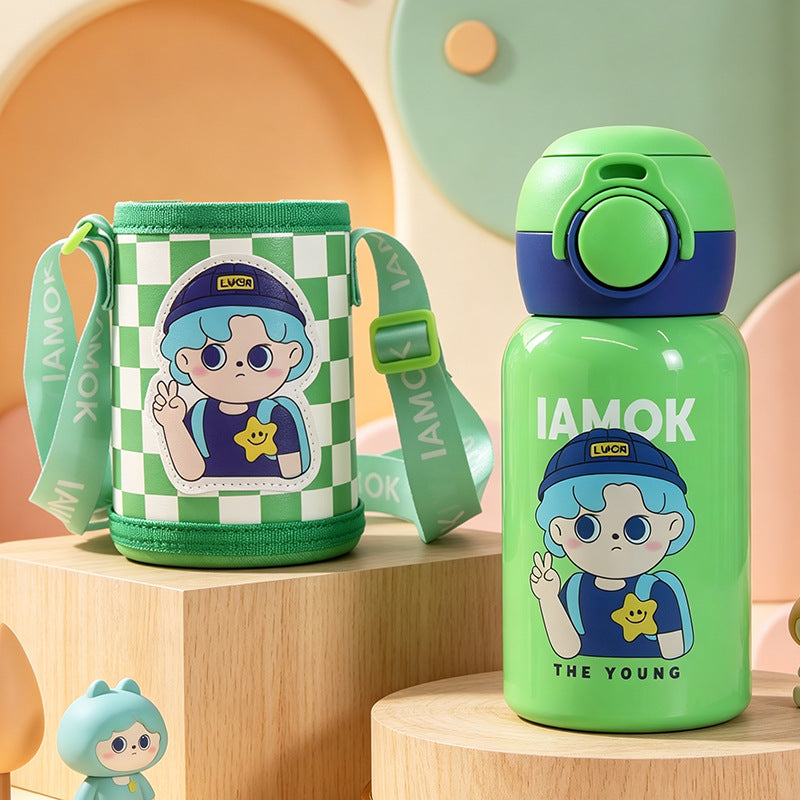 Insulated water bottle with practical carrying strap Kalsten