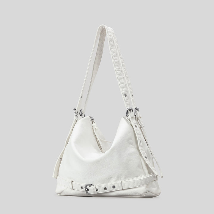 Casual Slouchy Leather Shoulder Bag