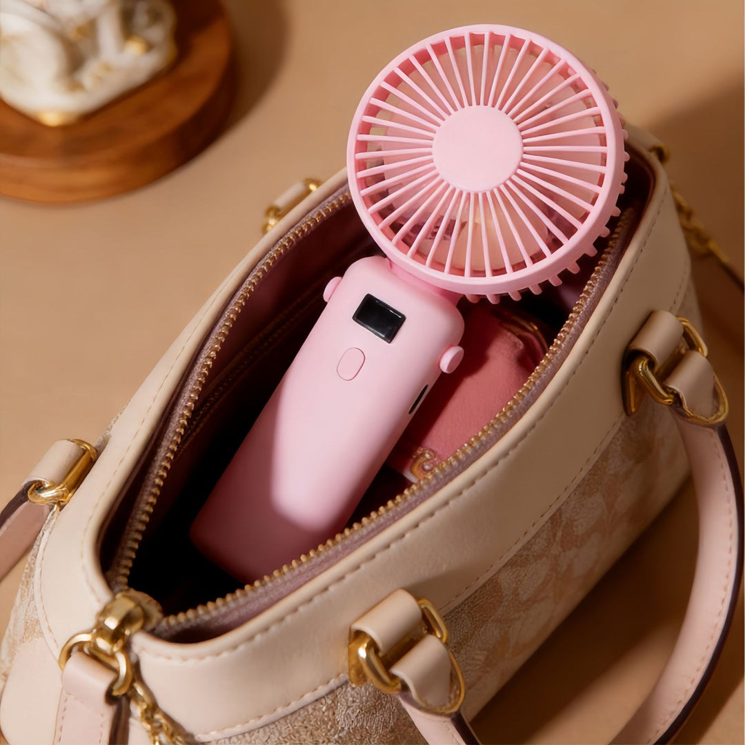 Ladies Portable USB Fan with Digital Speed Display Kalsten