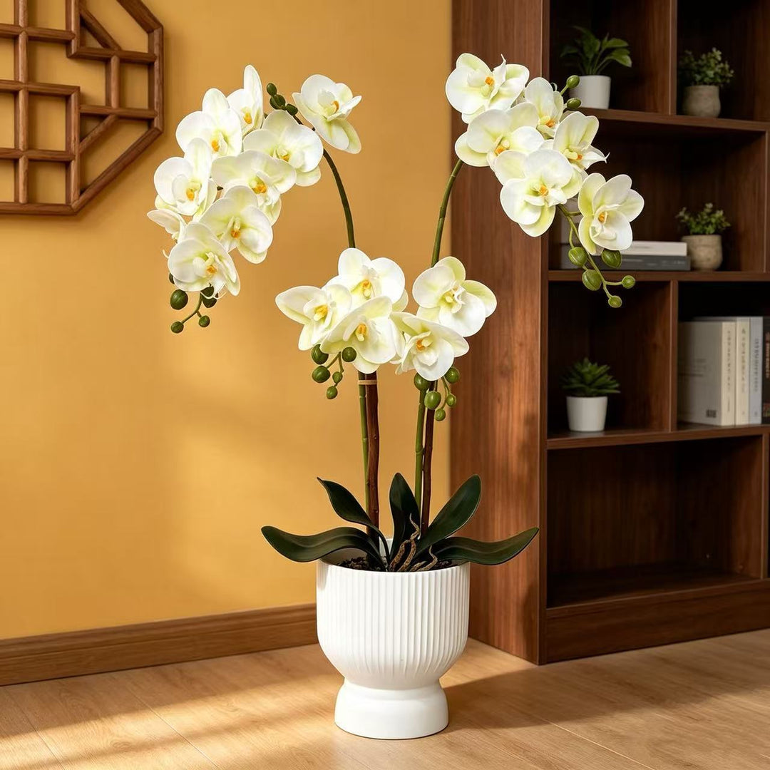 Elegant Faux Orchid Arrangement for Decorative Display