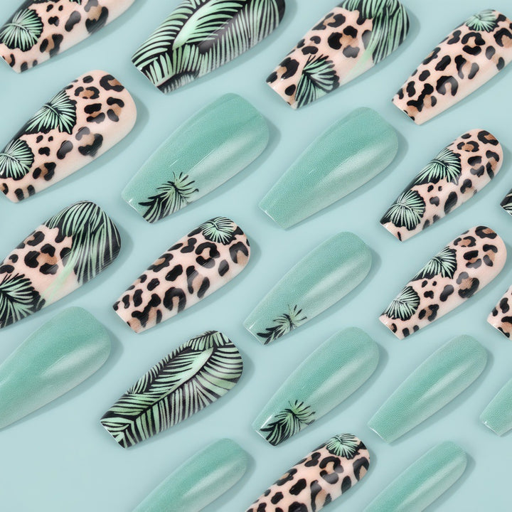Creative artificial nails with tropical and animal design Kalsten