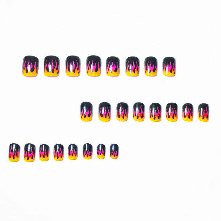 Creative Art Nails with Flame Design Kalsten