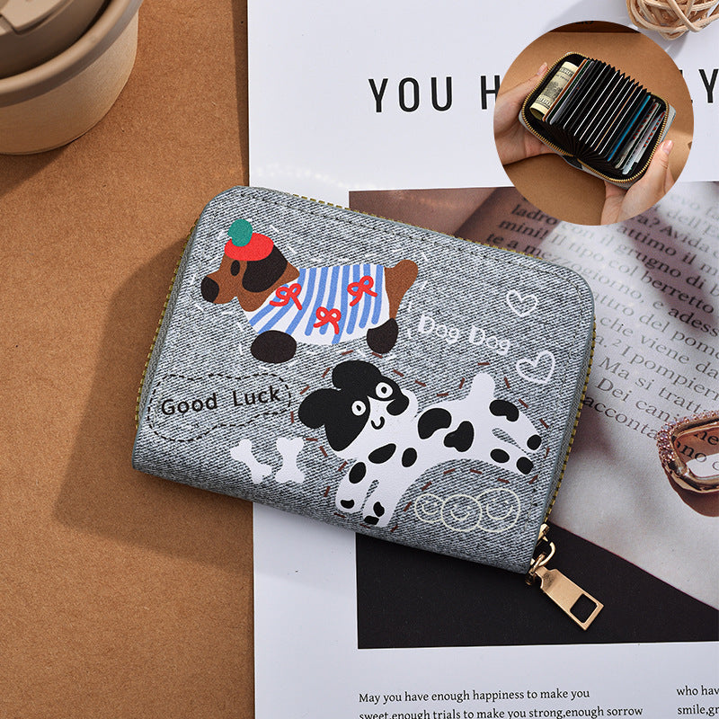 Zip-Around Denim Heart Coin Wallet Kalsten