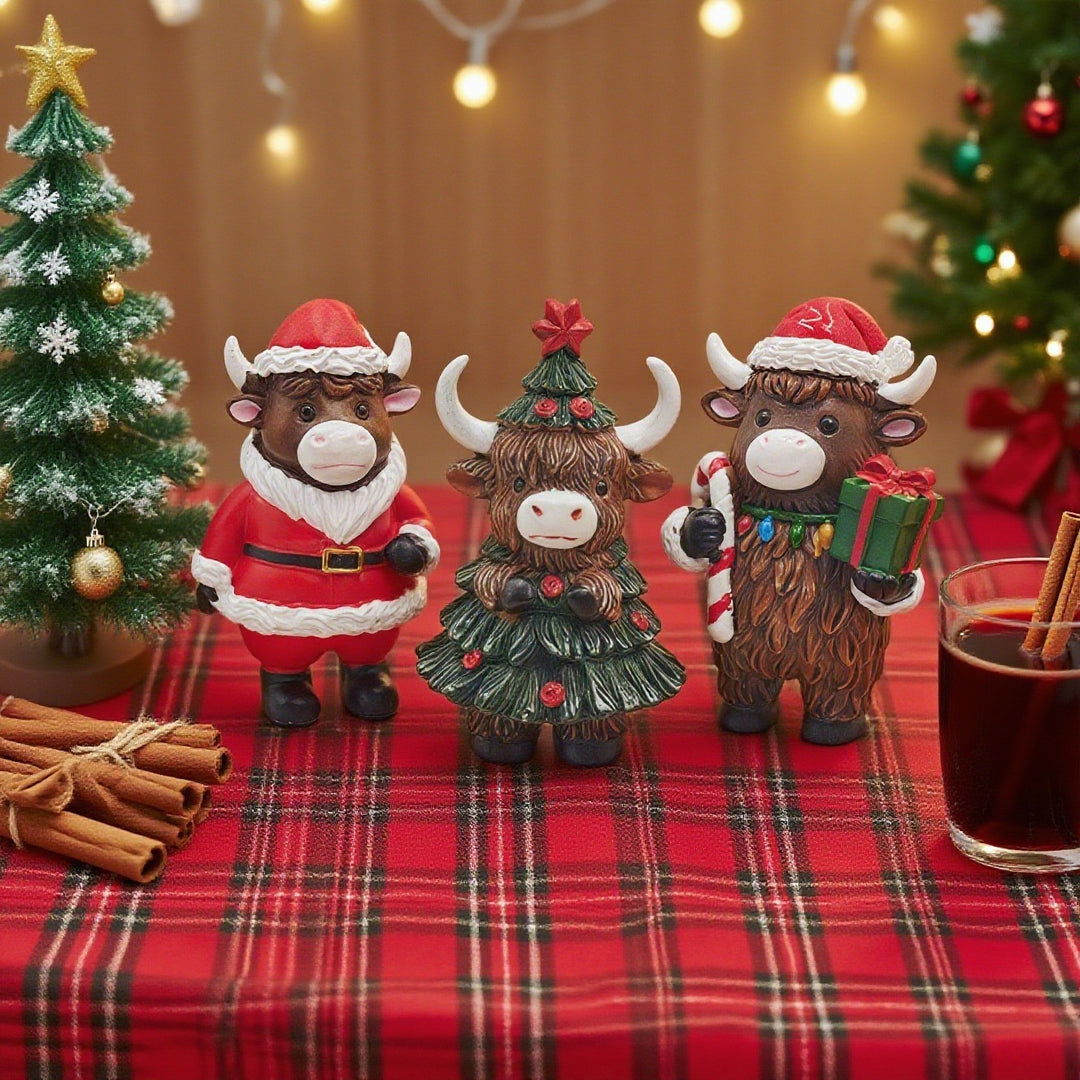 Christmas decoration figure in Highlands cattle design Kalsten
